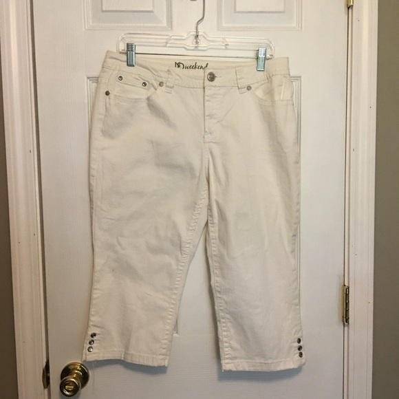 ND Weekend 12P NWT White Cropped Cotton Jeans - Picture 1 of 10